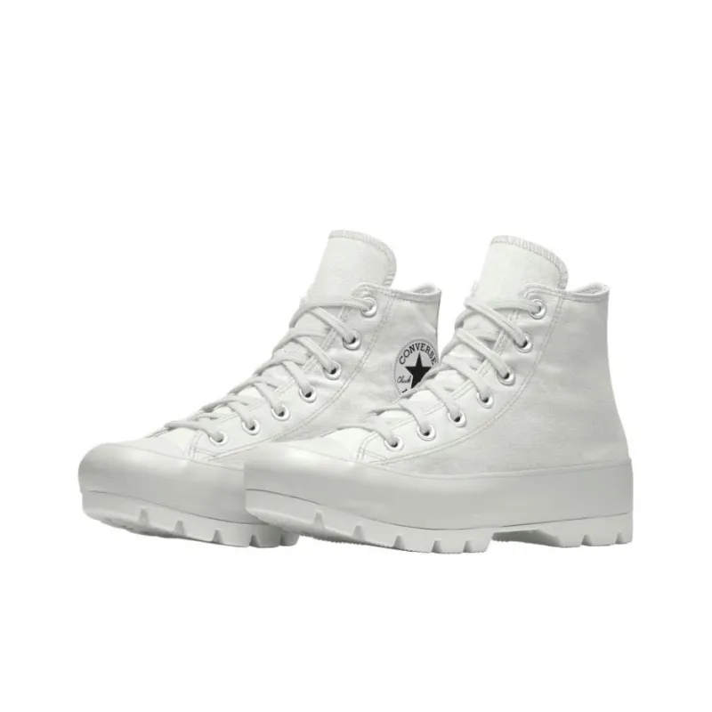 Converse Chuck Taylor All Star Lugged Anti-Slip And Wear-Resistant Lightweight Mid-Top Canvas Shoes Women's White-2