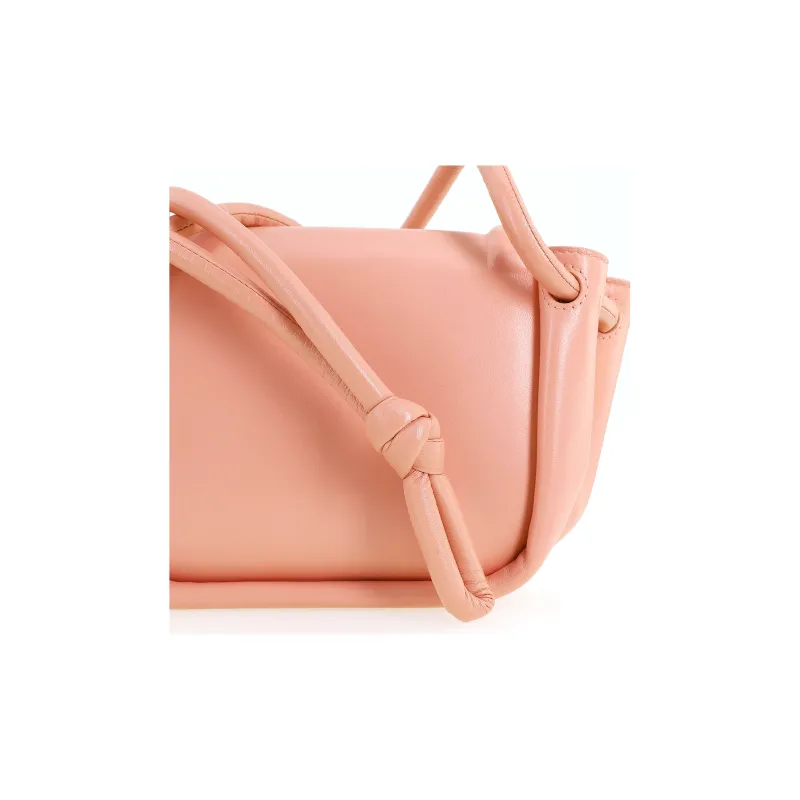 Bottega Veneta Leather Crossbody Bag Clutch Small Size Women's Pink-7