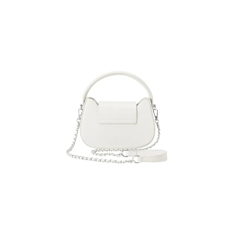 SEM/R Synthetic Leather Small Square Bag Chain Crossbody Bag Handbag Small Size Women's Ecru/Custard/Ice Blue-1