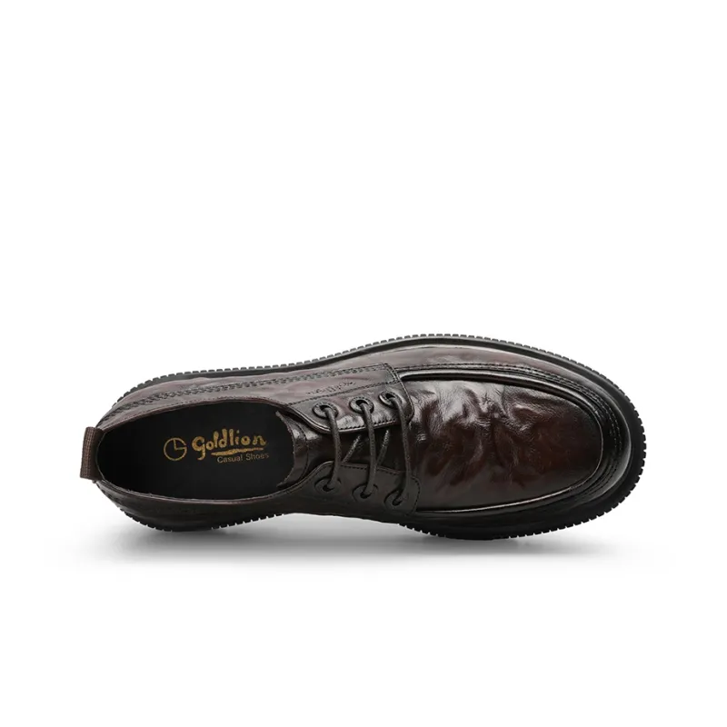 GOLDLION Dress Shoes Men Low Top Black/Brown-7