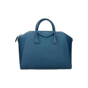 Givenchy Antigona Leather Shoulder Bag Crossbody Bag Handbag Medium Size Women's Blue