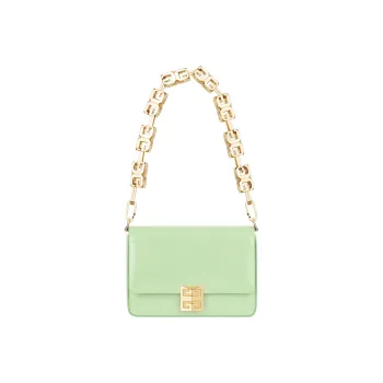 Givenchy 4G Cow Leather Handbag Shoulder Bag Women's Light Yellow Green
