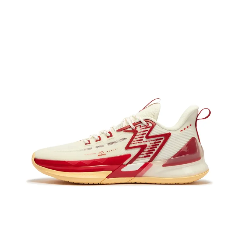 361° BIG3 4.0 PRO Cushioning Anti Slip And Wear Resistant Low Top Basketball Shoes Men's Feather White Gym Red-0