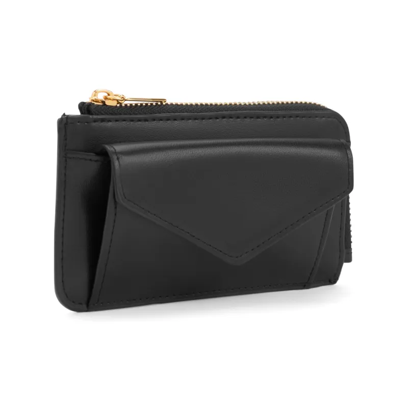 CHARLES&KEITH PU Textile Embossed Leather Wallets Card Holders Mini Women's Dark Green/Black/Blue/Pearl Pearl-4