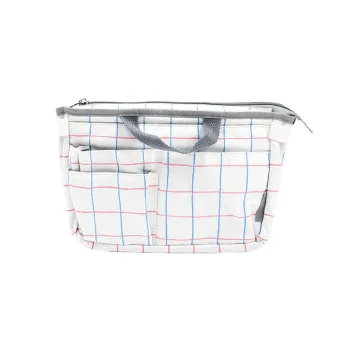 KOKUYO Polyester Makeup Bag Storage Bag Medium Size Women's Blue Red/Gray
