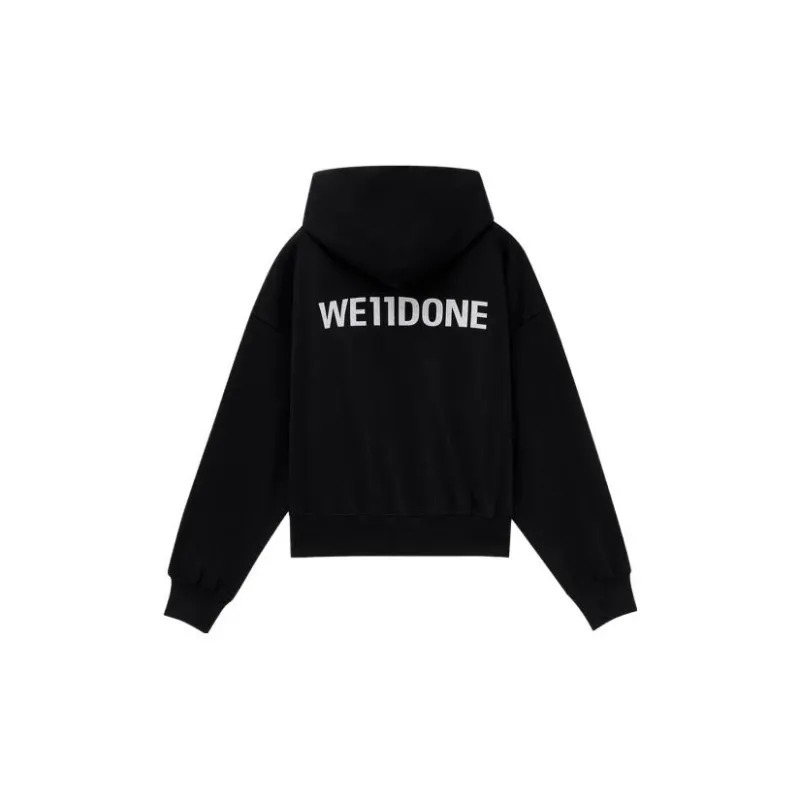 WE11DONE Teddy Bear print Cotton Hoodie-1