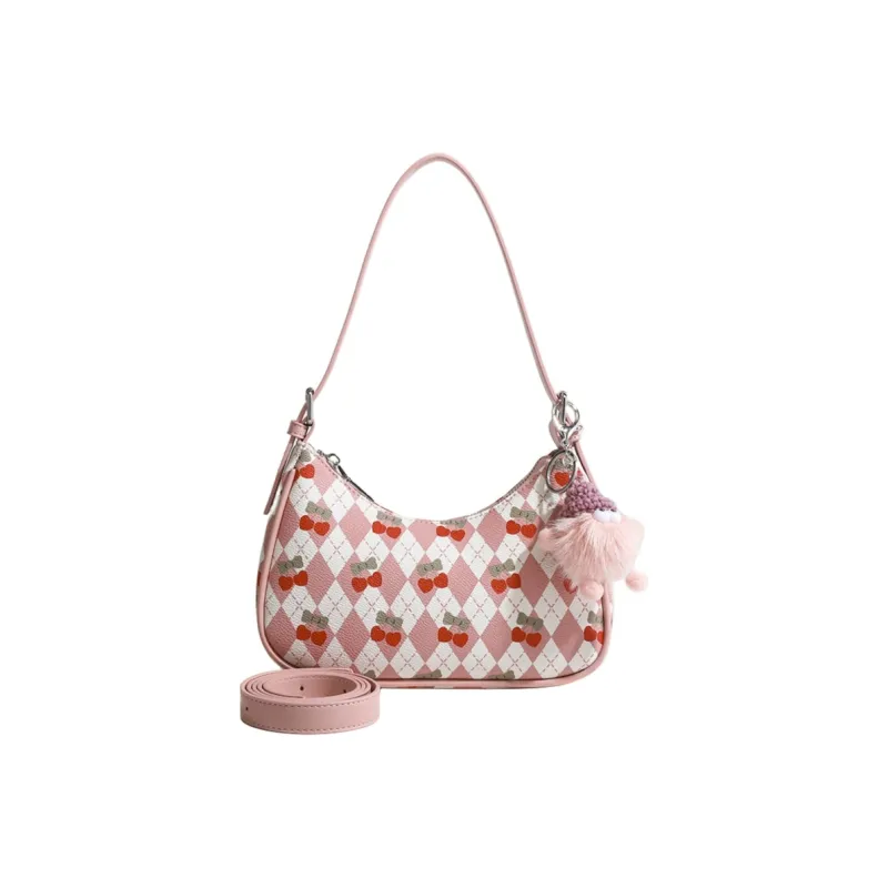 NOMK PU Beggar Bag, Handbag, Tote Bag, Shopping Bag, Commuter Bag, Crossbody Bag, Shoulder Bag Regular Women's Pink-1