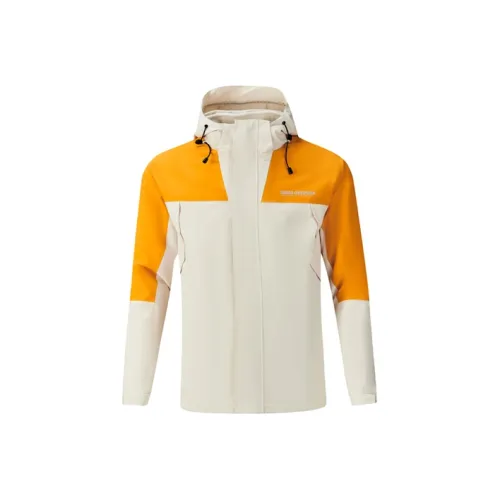 361° Windbreaker Jackets Unisex Sand Brown White/Rose Yellow