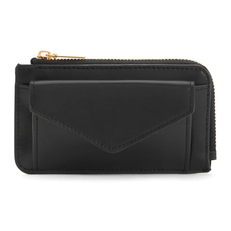 CHARLES&KEITH PU Textile Embossed Leather Wallets Card Holders Mini Women's Dark Green/Black/Blue/Pearl Pearl-3