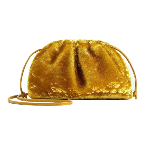 Bottega Veneta Sequin-Embellished Ruched Crossbody Bag