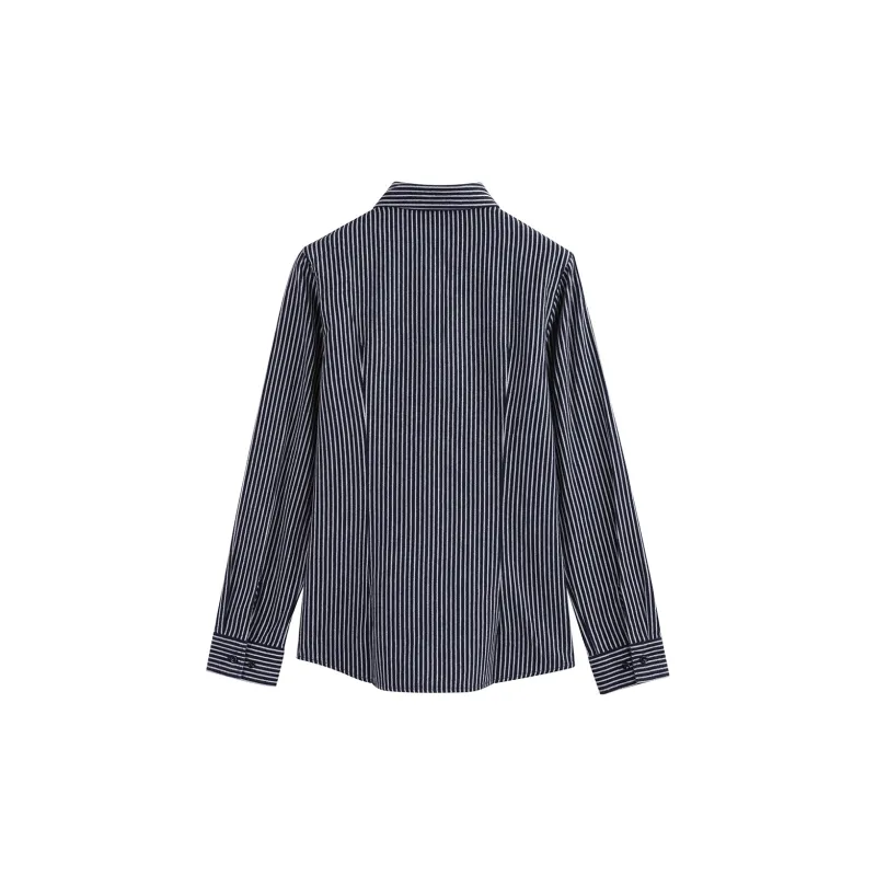 H YXIANG Shirts Women's Navy Blue-1
