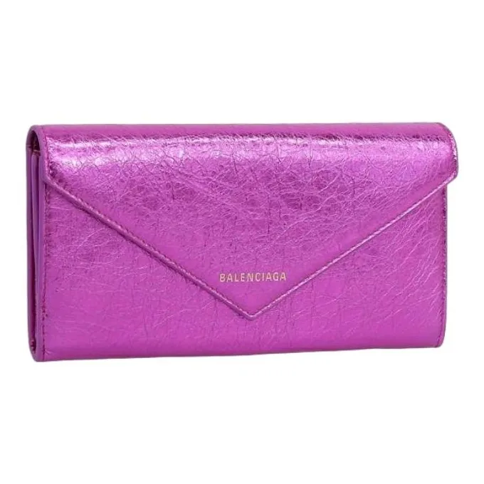 Balenciaga Leather Wallet Regular Women's Rose Purple Red-1