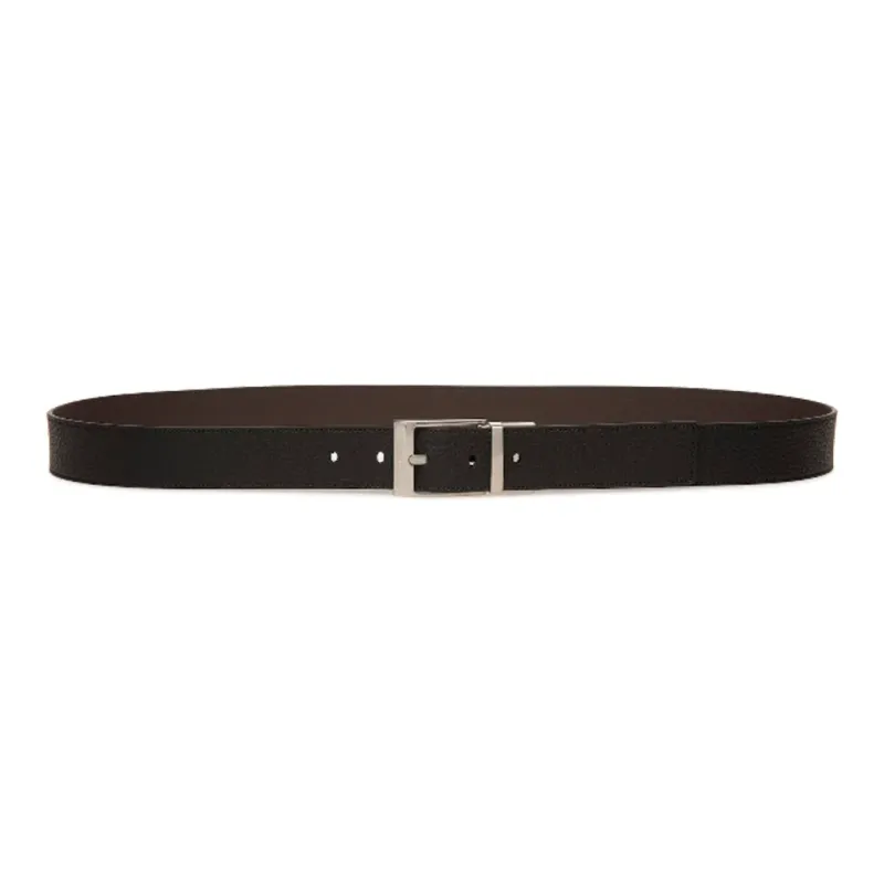 BALLY Grained Leather, Pin Buckle Leather Belts Women's Brown Width  3.5cm-0