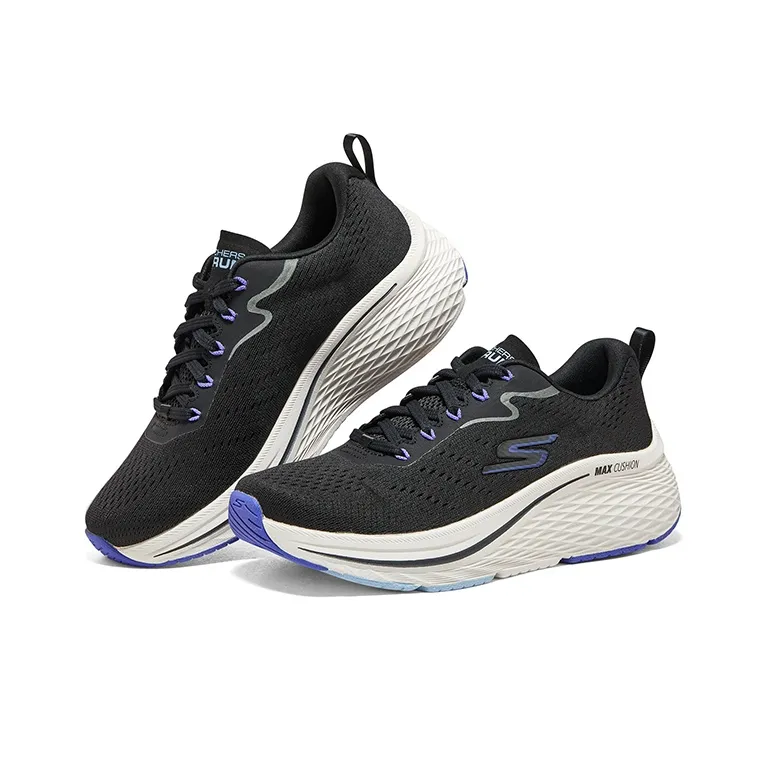Skechers Max Cushioning Anti Slip Wear Resistant Low Top Casual Running Shoes Women's Black Purple-3