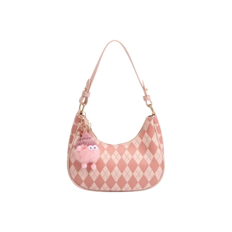 NOMK PU Beggar Bag, Handbag, Tote Bag, Shopping Bag, Commuter Bag, Crossbody Bag, Shoulder Bag Regular Women's Pink-5