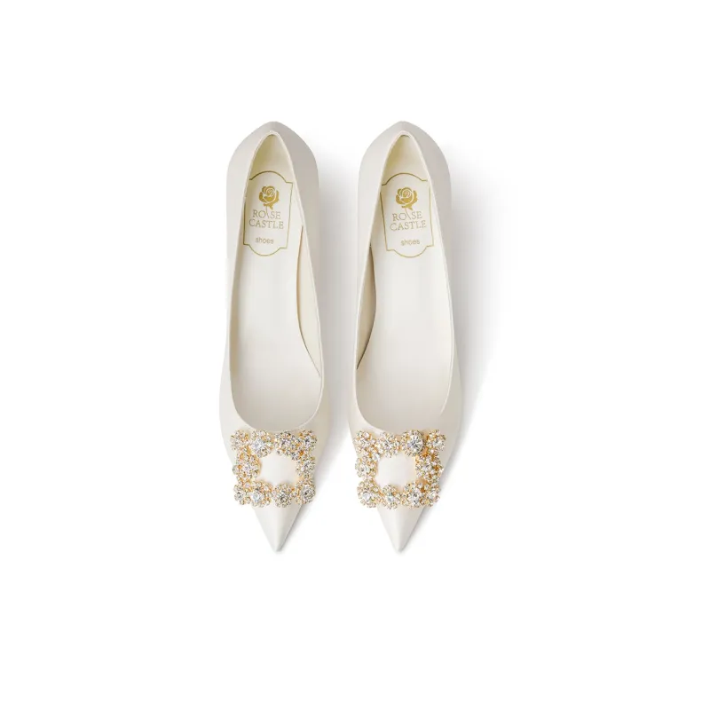 ROSE CASTLE Slim Heel High Heels Women's White-2