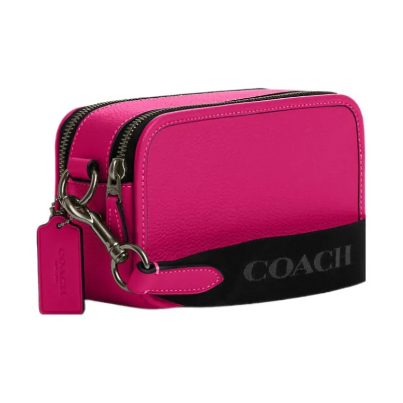 COACH Leather Camera Bag, Shoulder Bag, Crossbody Bag Trumpets Women's Purple-1