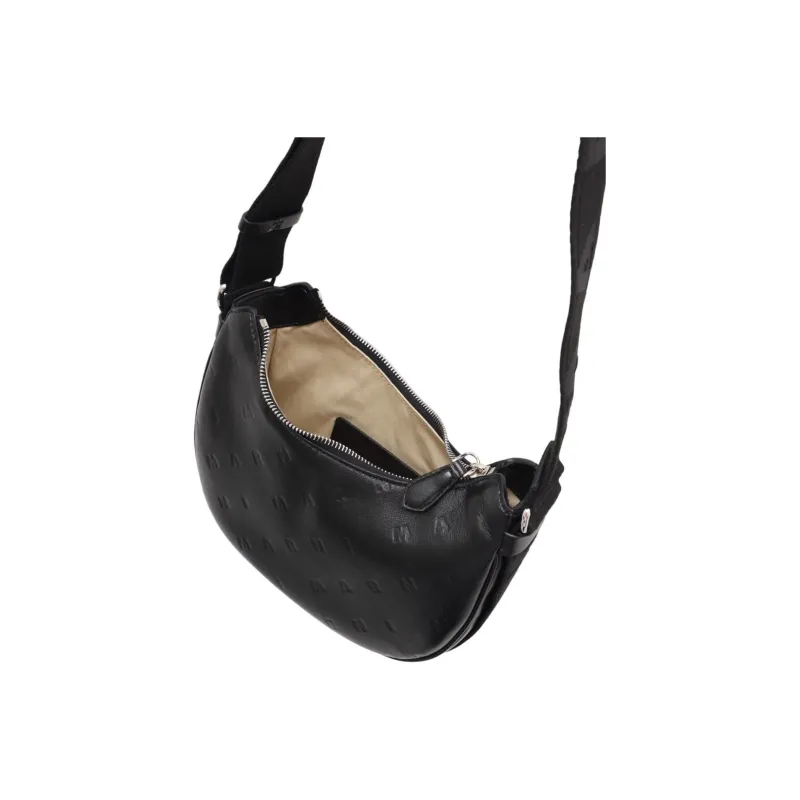 MARNI Artificial Leather Hobo Bag Crossbody Bag Shoulder Bag Men's Black-4