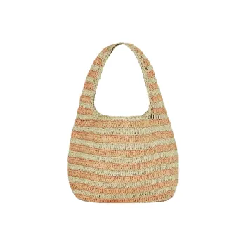 COS Paper Reed Shoulder Bag Regular Women's Beige/Orange