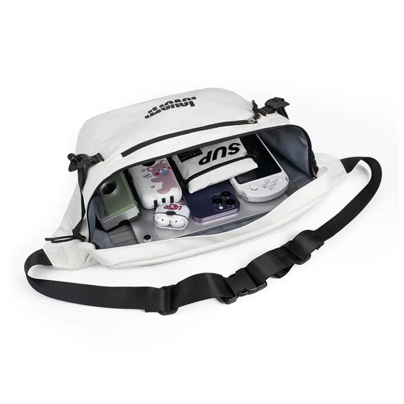LOVERPUSS Polyester Crossbody Bag Sling Bag Fanny Pack Regular Unisex Dazzling Color White-8