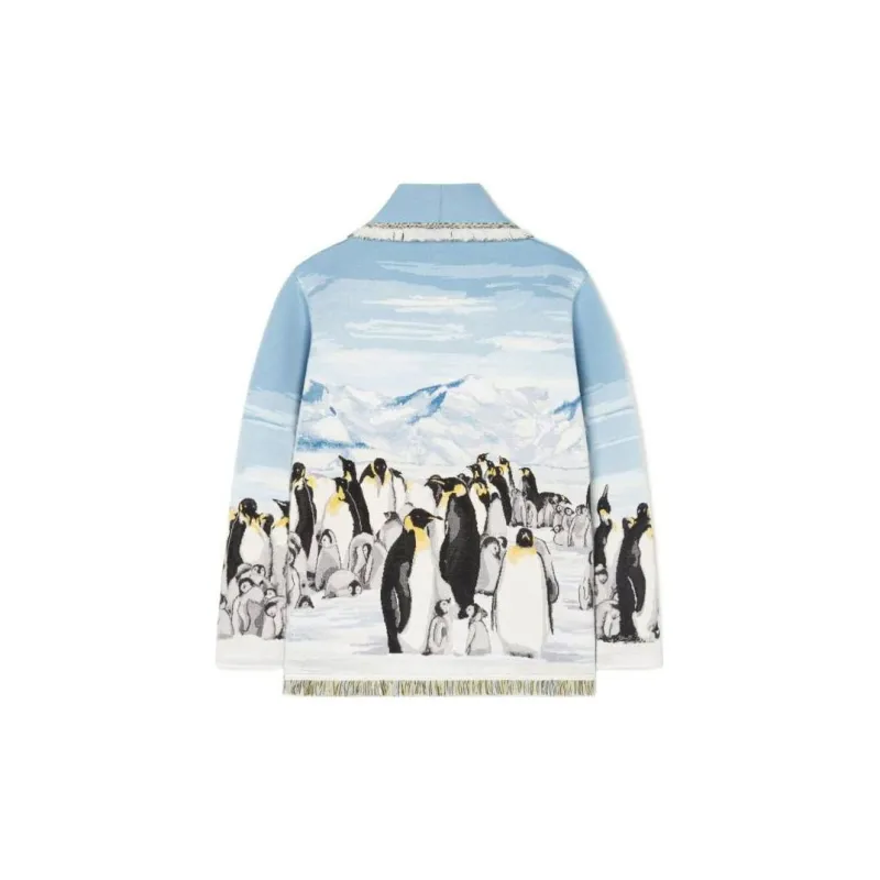 Alanui Postcard From Antarctica Jacquard Fringed Cardigan-1