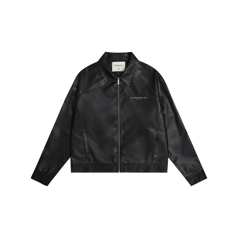 Atry Alphabet Slogan Series Leather Jacket Unisex-1