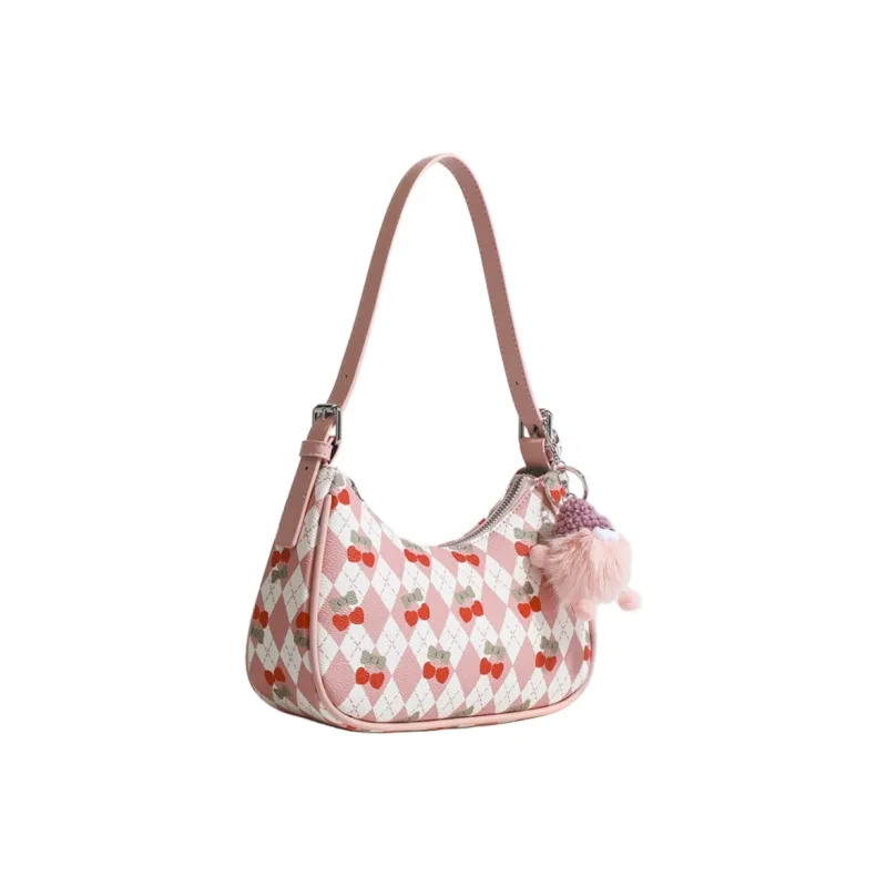 NOMK PU Beggar Bag, Handbag, Tote Bag, Shopping Bag, Commuter Bag, Crossbody Bag, Shoulder Bag Regular Women's Pink-2