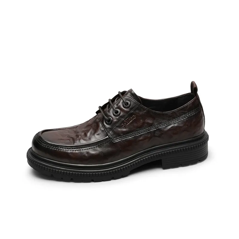 GOLDLION Dress Shoes Men Low Top Black/Brown-5