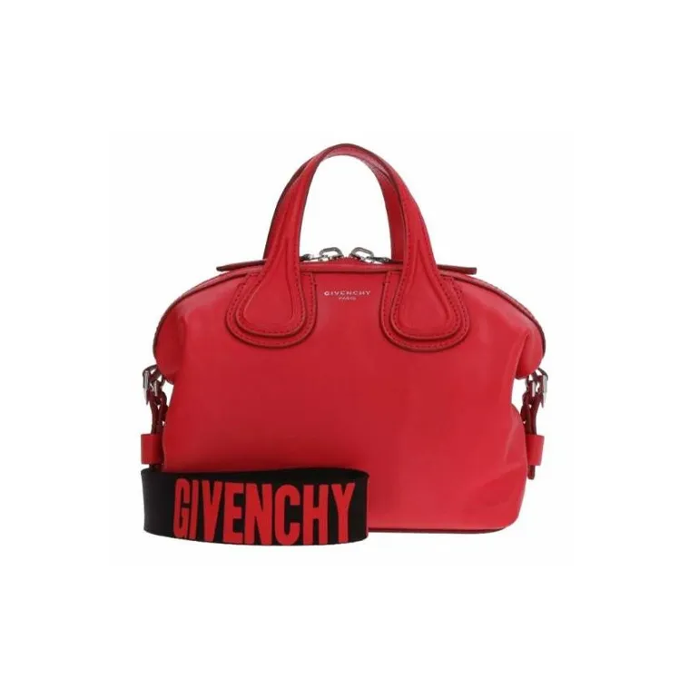 GIVENCHY Leather Interior Pocket Zipper Pocket Handbag Regular Women's Red-0