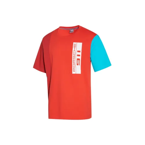 PUMA T-Shirts Men Orange Red