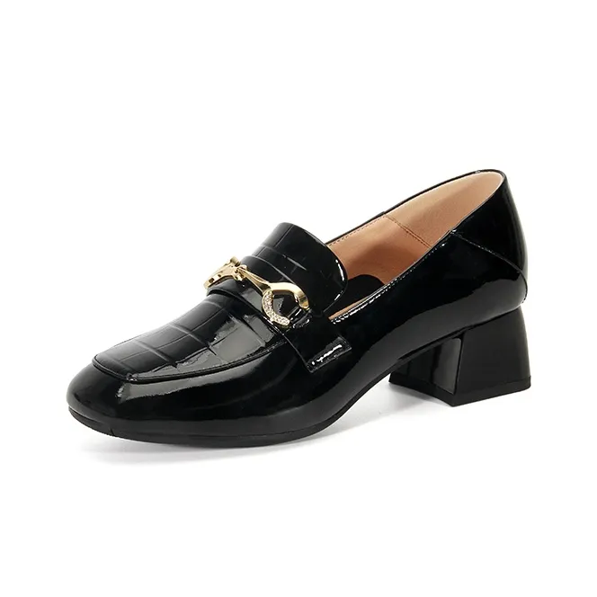 LESELE Loafers Women's Low Top Black/Beige-1