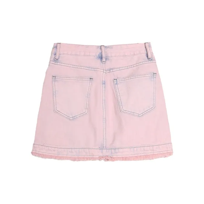 SETIROM Denim Short Skirts Women's Pink Purple-1