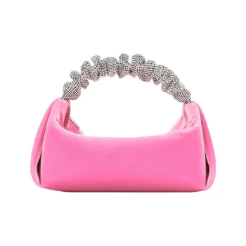 Alexander Wang Velvet Crystal Ornament Handbag Mini Women's Pink