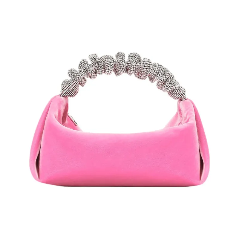 Alexander Wang Velvet Crystal Decoration Handbag Mini Women's Pink-0