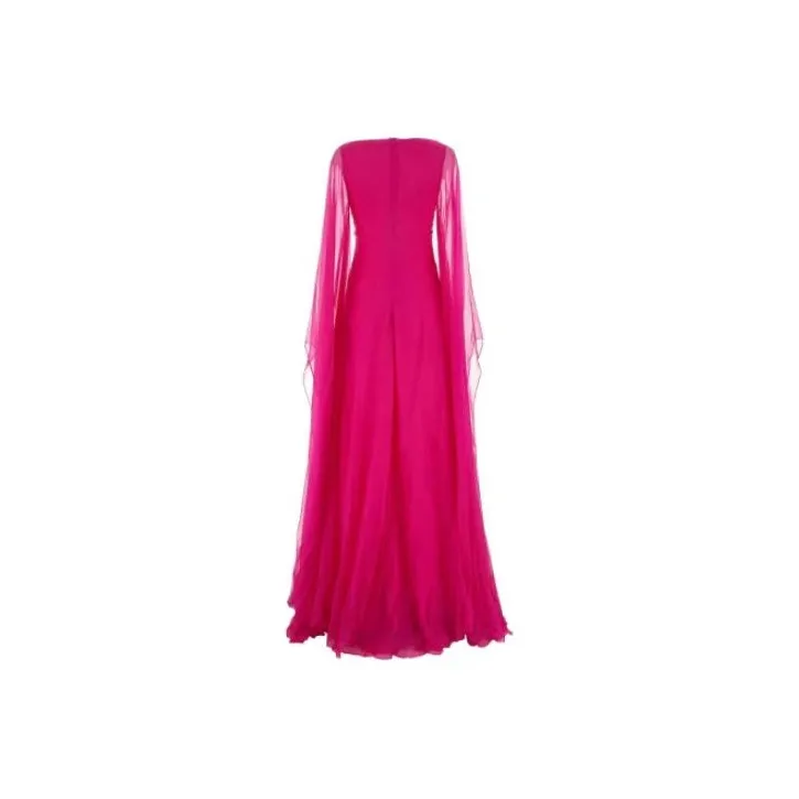 Valentino SS23 Long-Sleeved Dresses Women's Rose Red-1