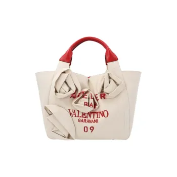 Valentino Canvas Canvas Bag Letter Tote Bag Shopping Bag Shoulder Bag Crossbody Bag Handbag Women's Beige