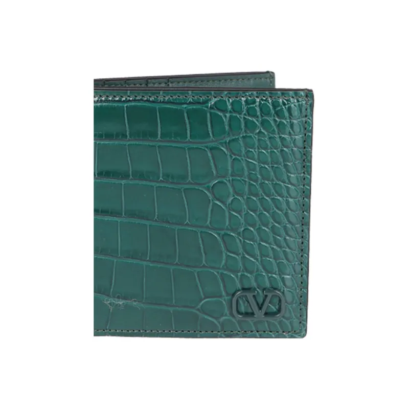 Valentino Leather Wallet Men's Green-3