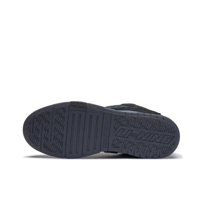 PLEASURES x LiNing Slip Resistant Low Top Skateboard Shoes Men's Black-4