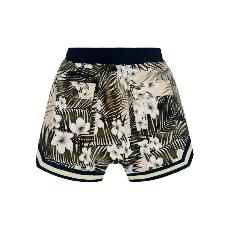 JUNGLE GURL Basketball Casual Lace Up Shorts Unisex Gold-1