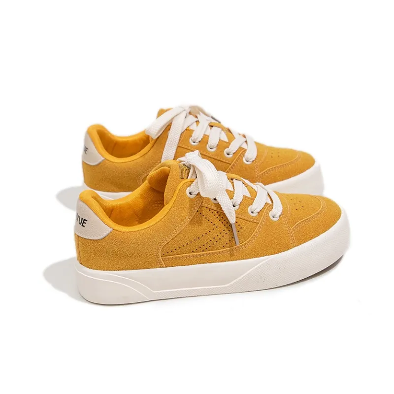 Feiyue Breathable Lightweight Height Increasing Low Top Canvas Shoes Women's Earth Yellow-1