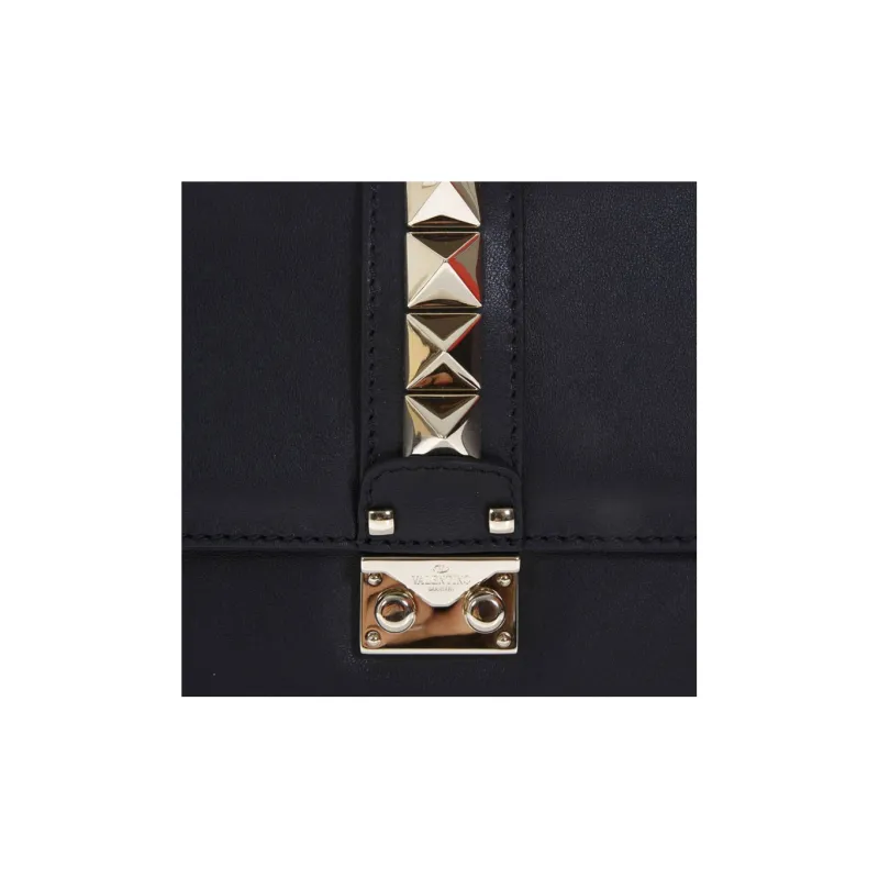 Valentino Cow Leather Shoulder Bag, Crossbody Bag Women's Black-3