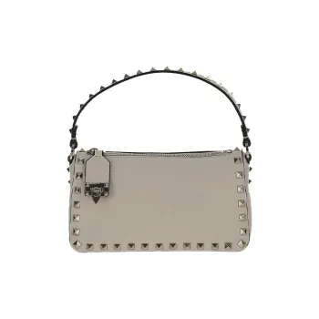 Valentino Cow Leather Handbag, Shoulder Bag Women's Beige
