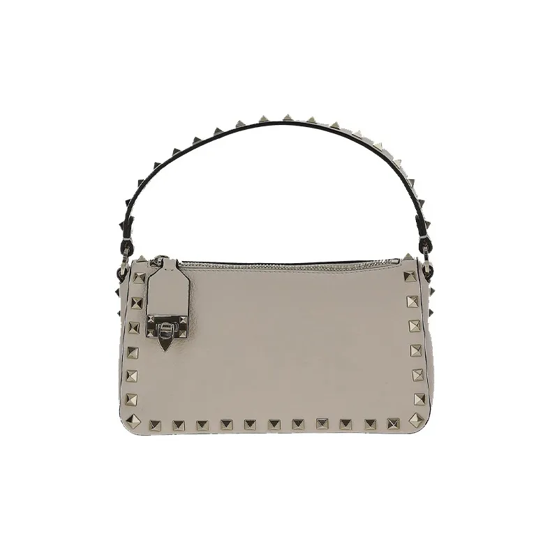 Valentino Cow Leather Handbag, Shoulder Bag Women's Beige-0