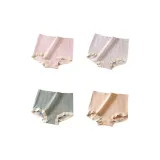 M297-Textured Boxer Shorts-D Set-Pink+Gray Purple+Green+Skin (4 Pack)