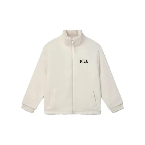 FILA Jackets Unisex Oatmeal White