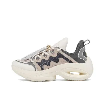 LI NING 1990 Heart Dance Anti Slip Wear Resistant Low Top Chunky Sneakers Women's Yellow Gray