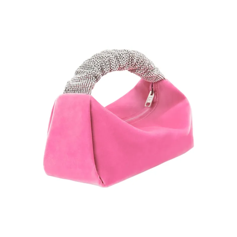 Alexander Wang Velvet Crystal Decoration Handbag Mini Women's Pink-1