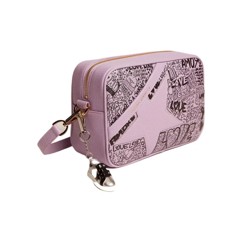 Golden Goose Cow Leather Camera Bag Shoulder Bag Crossbody Bag Women's Light Purple-1