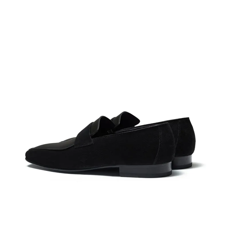 TRUFFAUT British Business Casual Slip on Loafers Men's Black-2