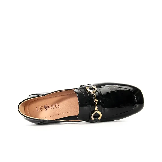 LESELE Loafers Women's Low Top Black/Beige-3